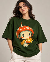Mushroom Glow Oversized French Terry T-Shirt #LittleVisitors