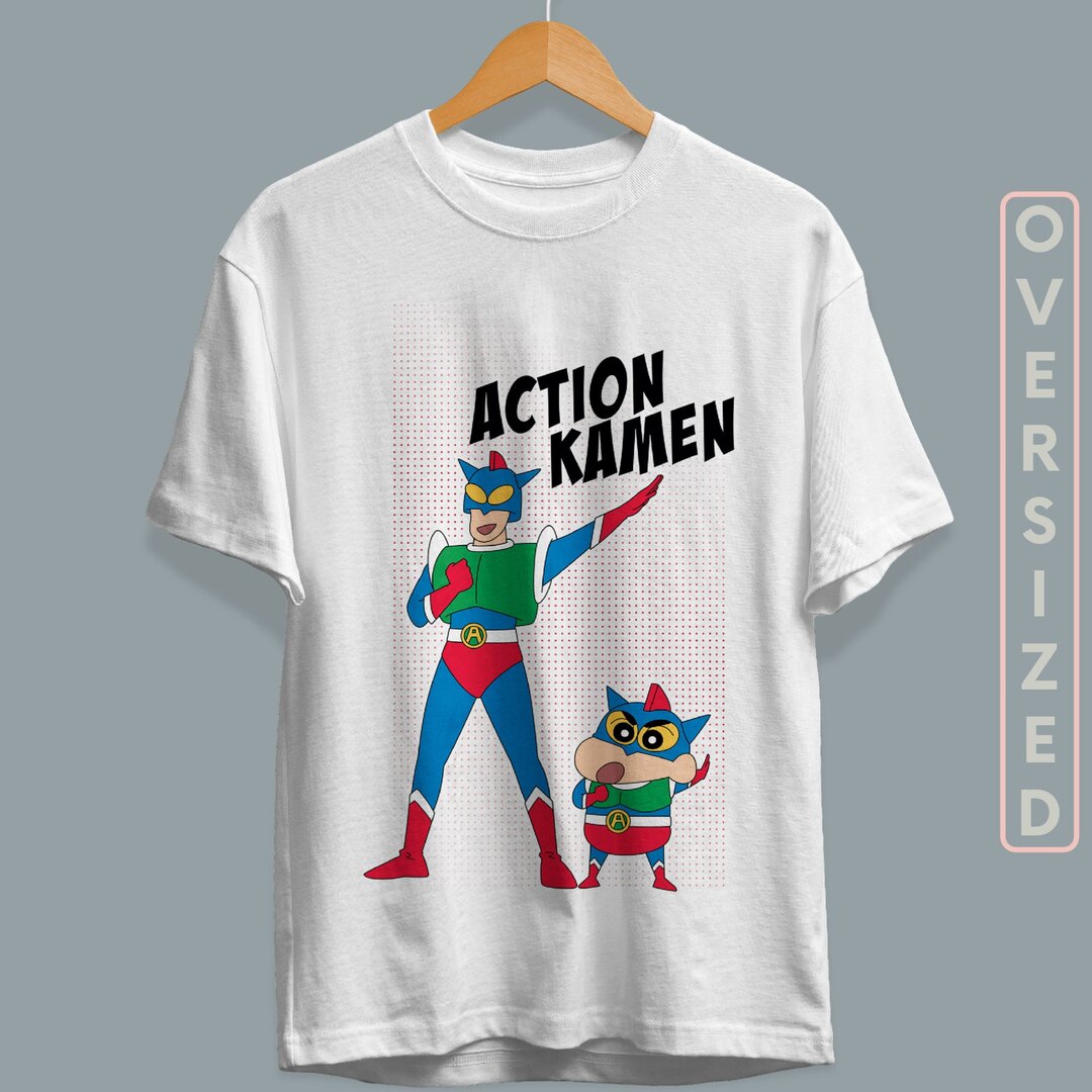 Action Kamen Unisex Oversized T-Shirt #Shinchan