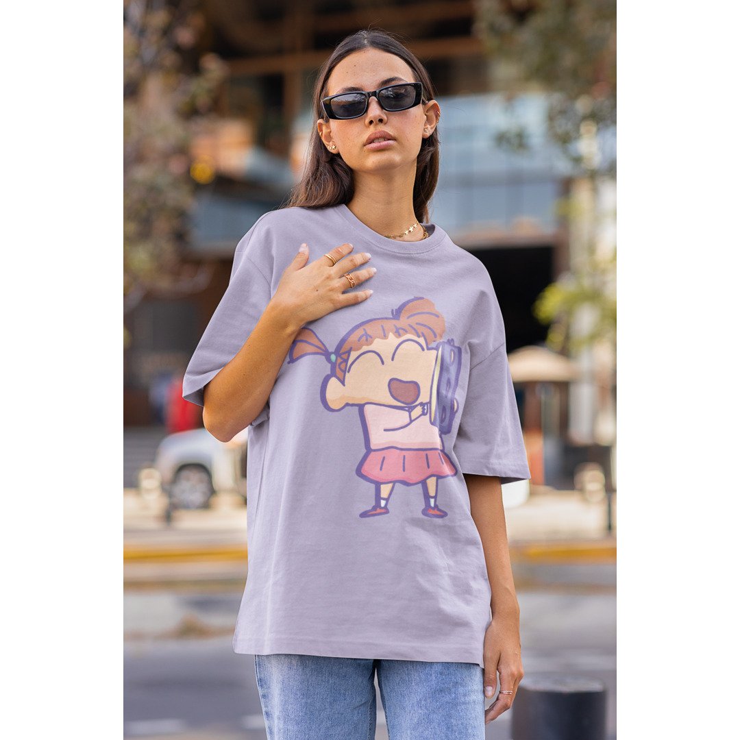 Nene-Chan Playing Music Unisex Oversized T-Shirt #Shinchan