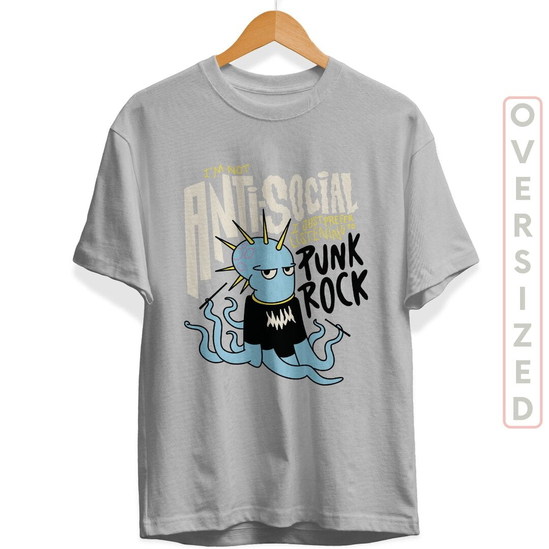 Punk Octopus Unisex Oversized T-Shirt