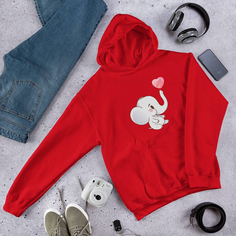 Cute Baby Elephant Unisex Hooded Sweatshirt
