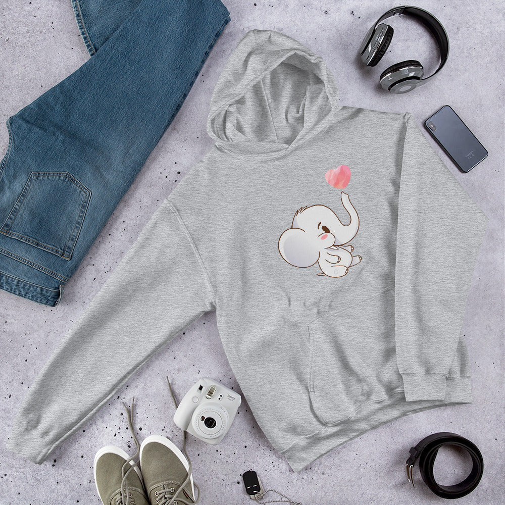 Cute Baby Elephant Unisex Hooded Sweatshirt