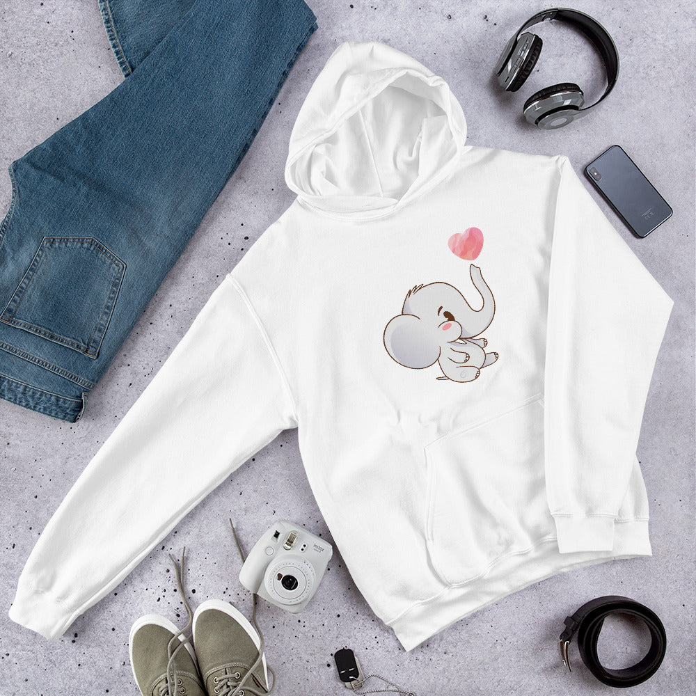 Cute Baby Elephant Unisex Hooded Sweatshirt