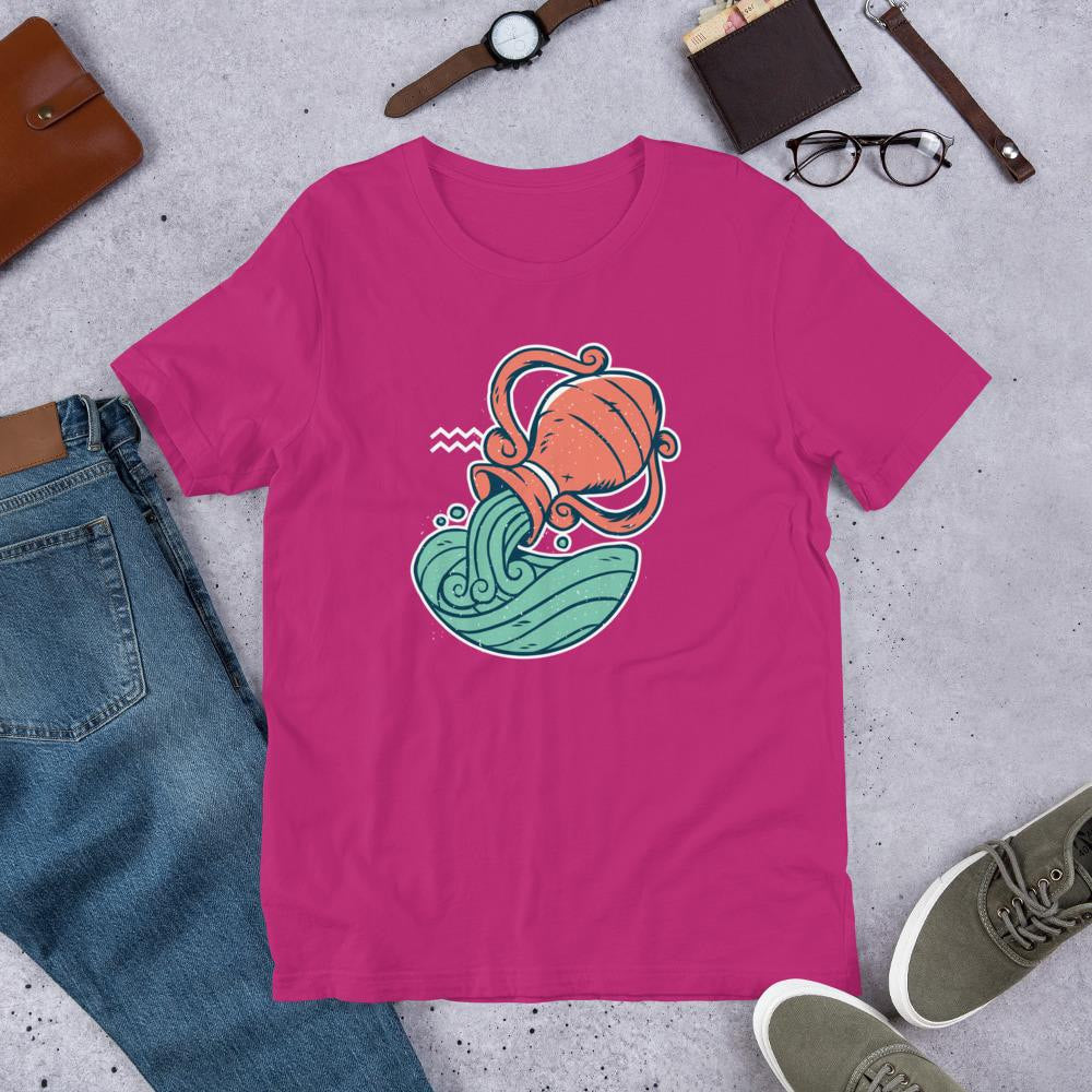 Aquarius Zodiac Half Sleeve T-Shirt