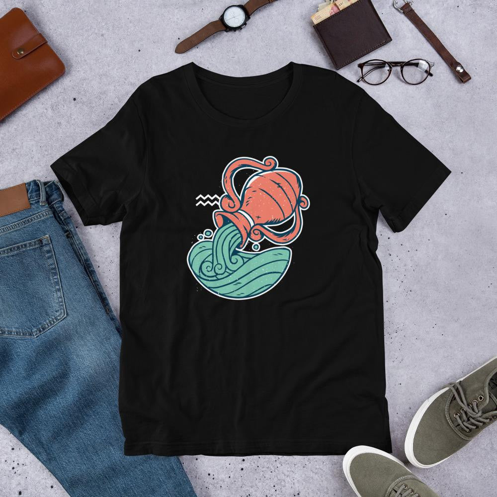 Aquarius Zodiac Half Sleeve T-Shirt