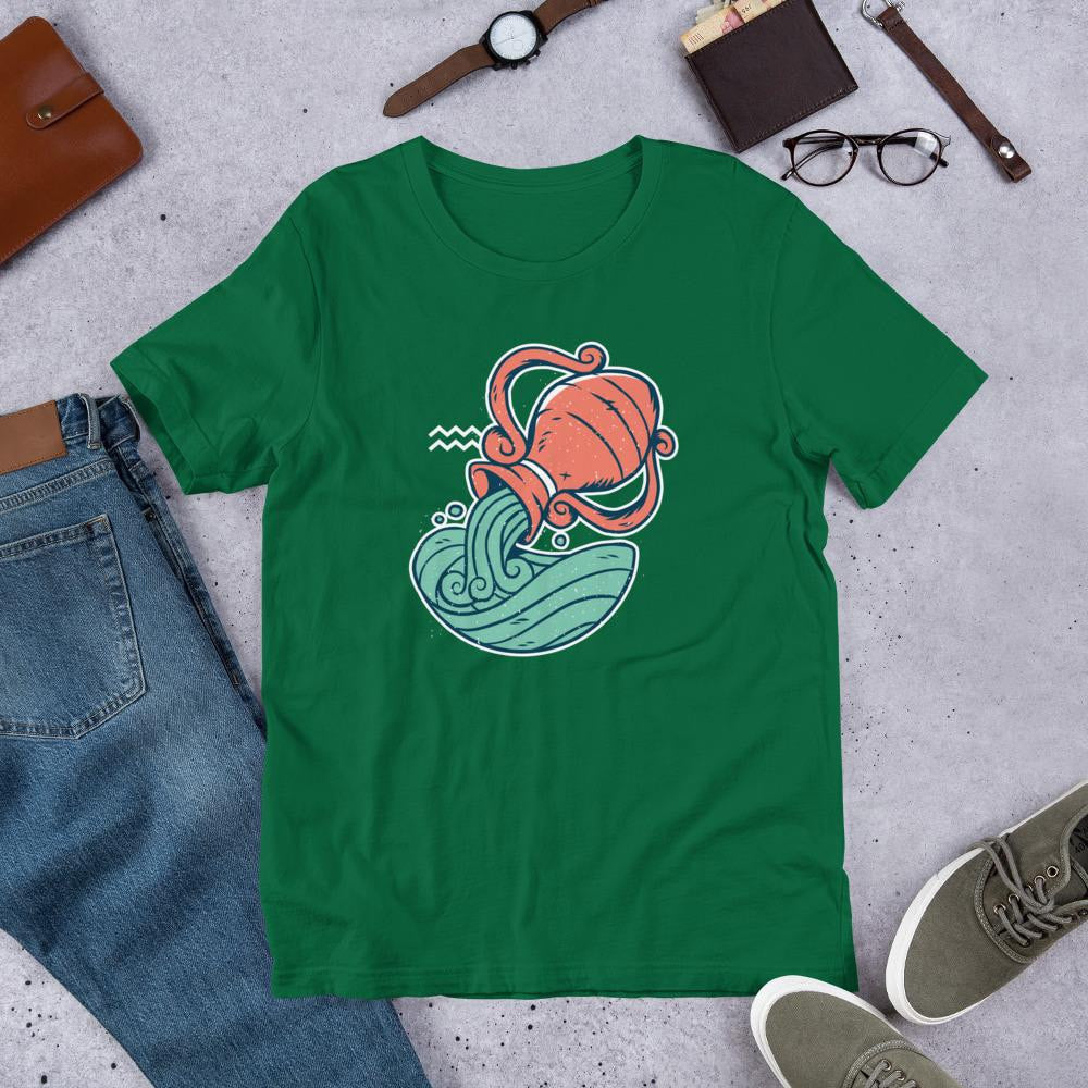 Aquarius Zodiac Half Sleeve T-Shirt