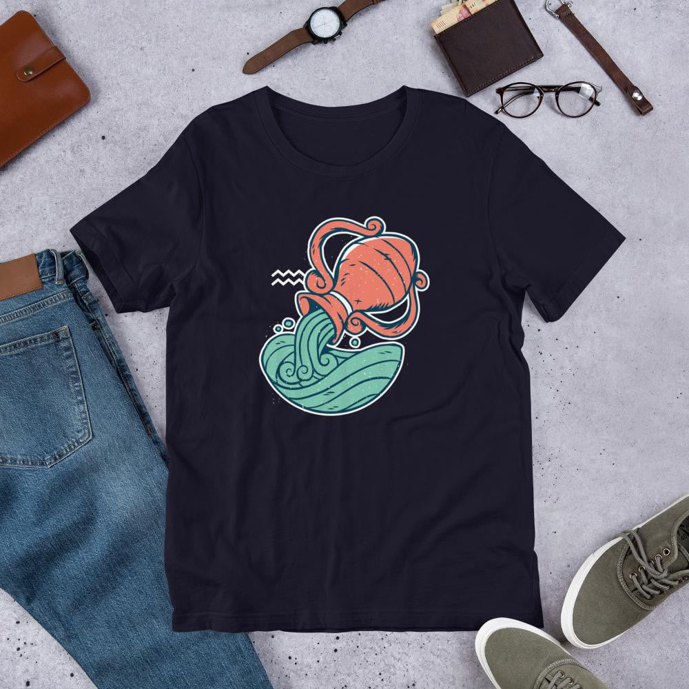Aquarius Zodiac Half Sleeve T-Shirt