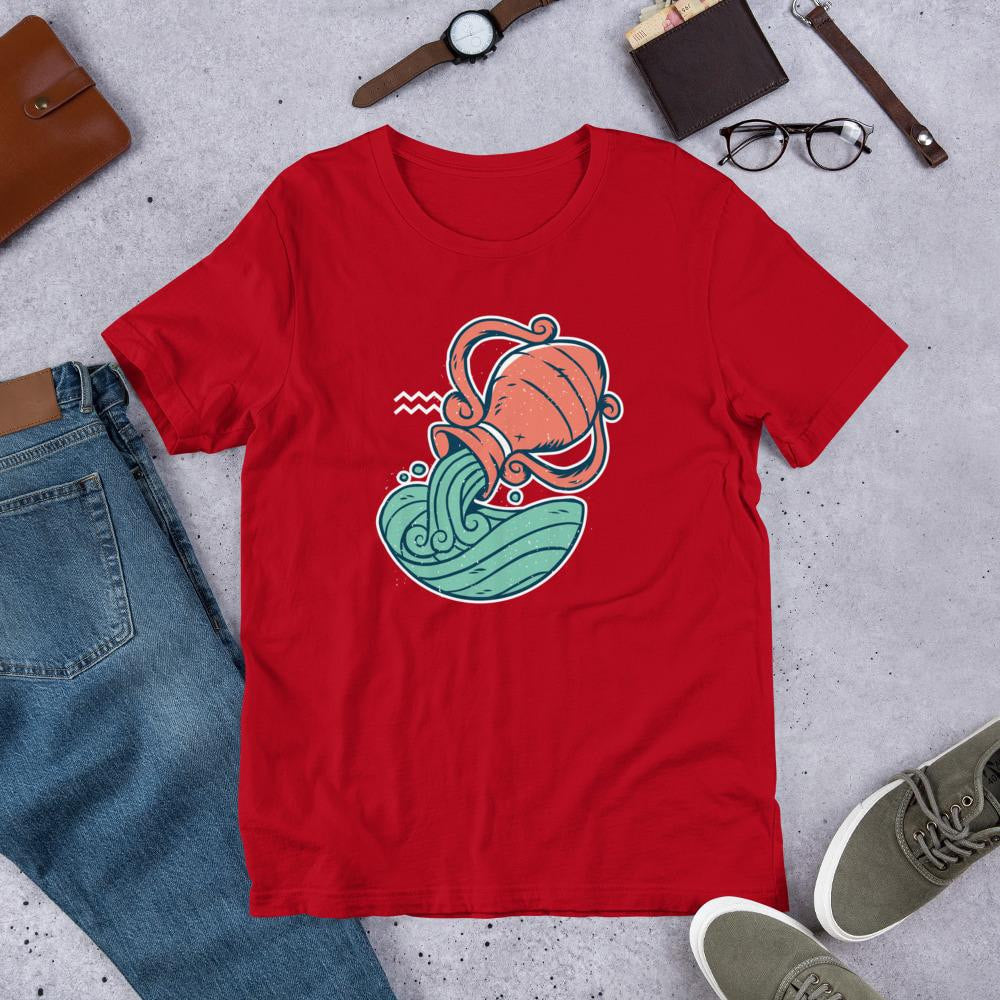 Aquarius Zodiac Half Sleeve T-Shirt