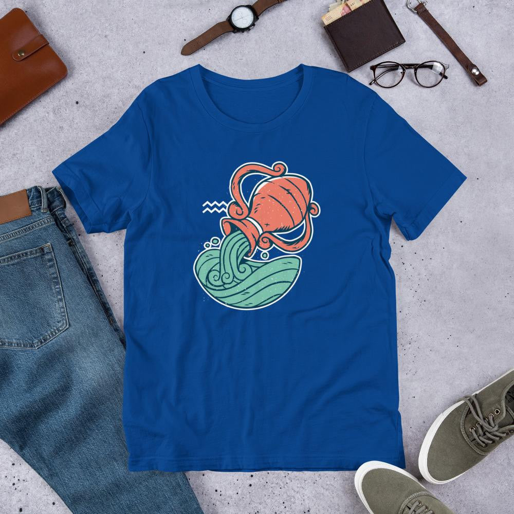 Aquarius Zodiac Half Sleeve T-Shirt