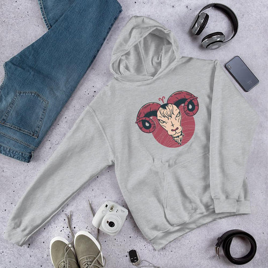 Aries Zodiac Unisex Hooded Sweatshirt