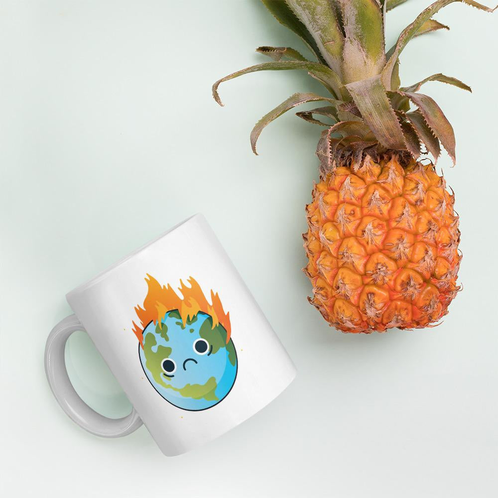 Burning Sad Earth Coffee Mug