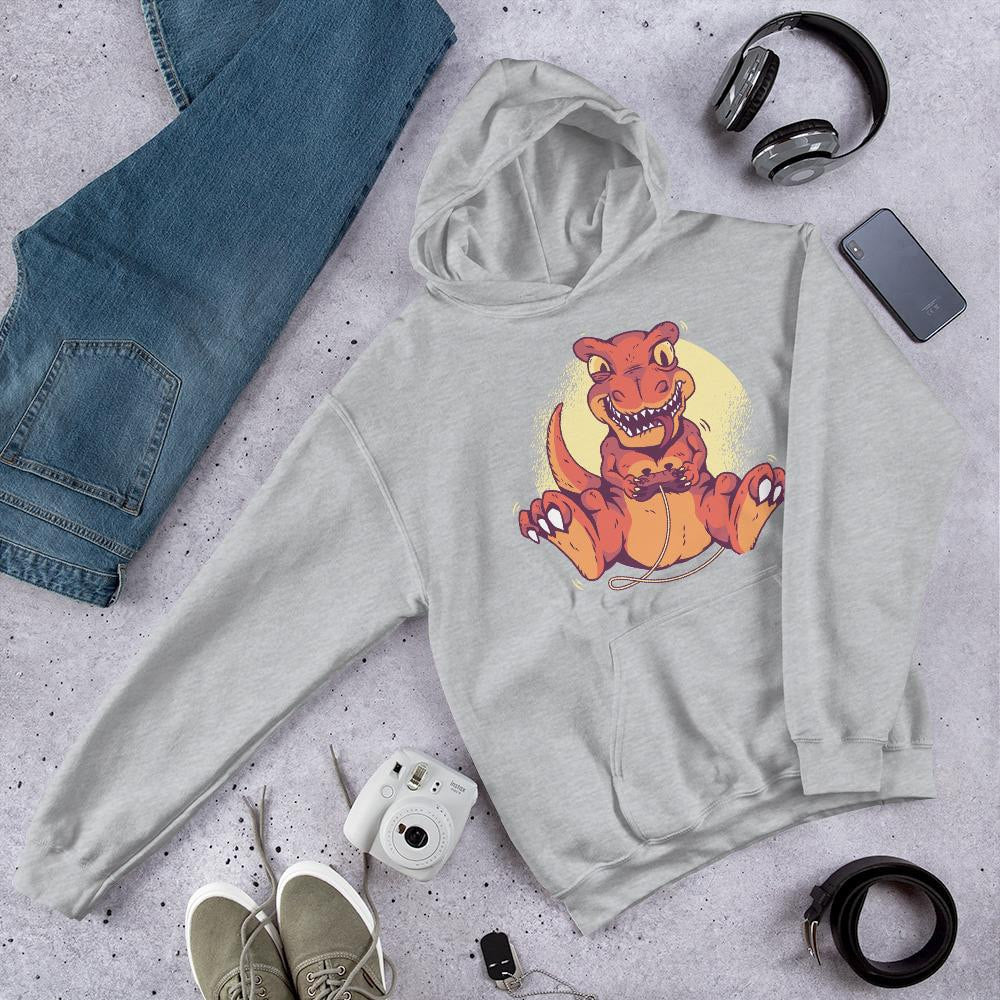 Gaming Dino Unisex Hooded Sweatshirt