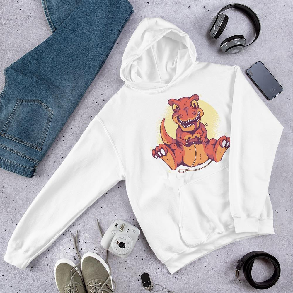 Gaming Dino Unisex Hooded Sweatshirt