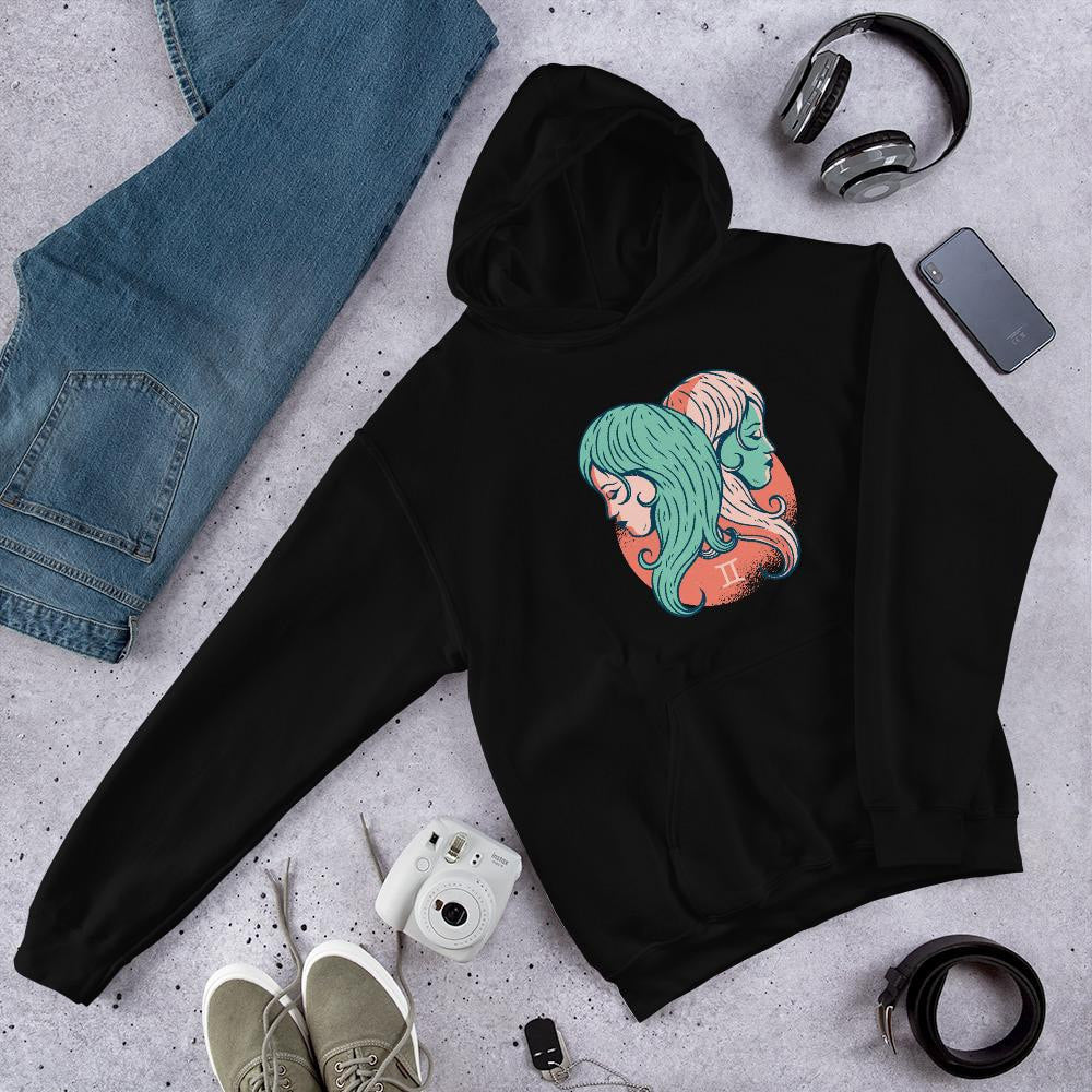 Gemini Zodiac Unisex Hooded Sweatshirt