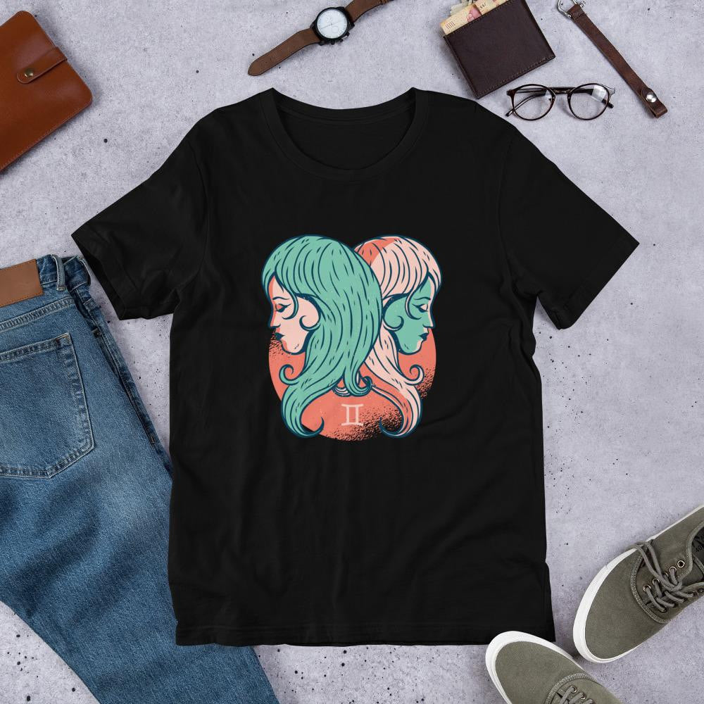 Gemini Zodiac Half Sleeve T-Shirt