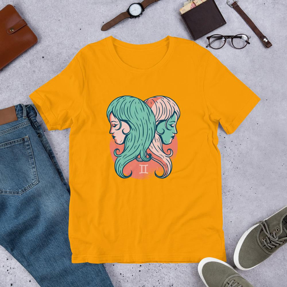Gemini Zodiac Half Sleeve T-Shirt