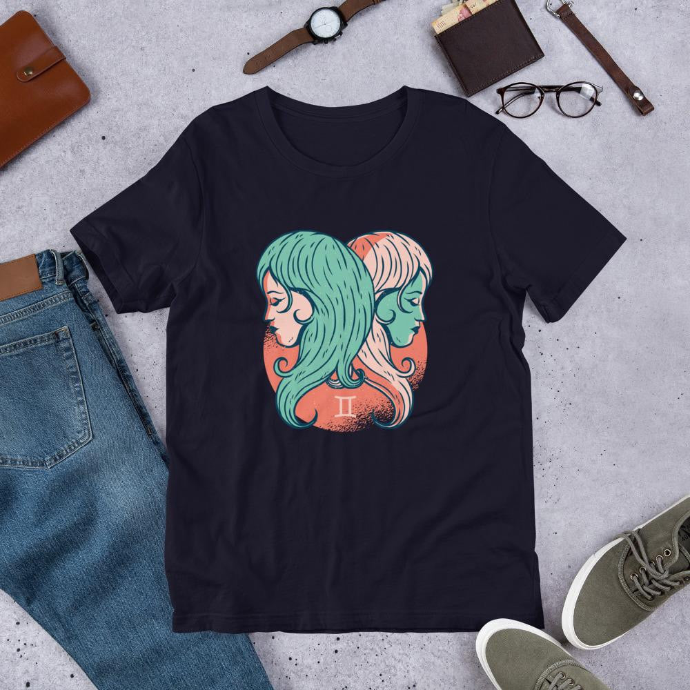 Gemini Zodiac Half Sleeve T-Shirt