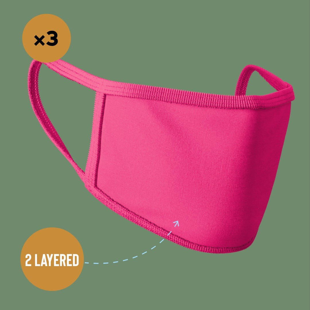 Premium Face Mask #Pink #Pack of 3