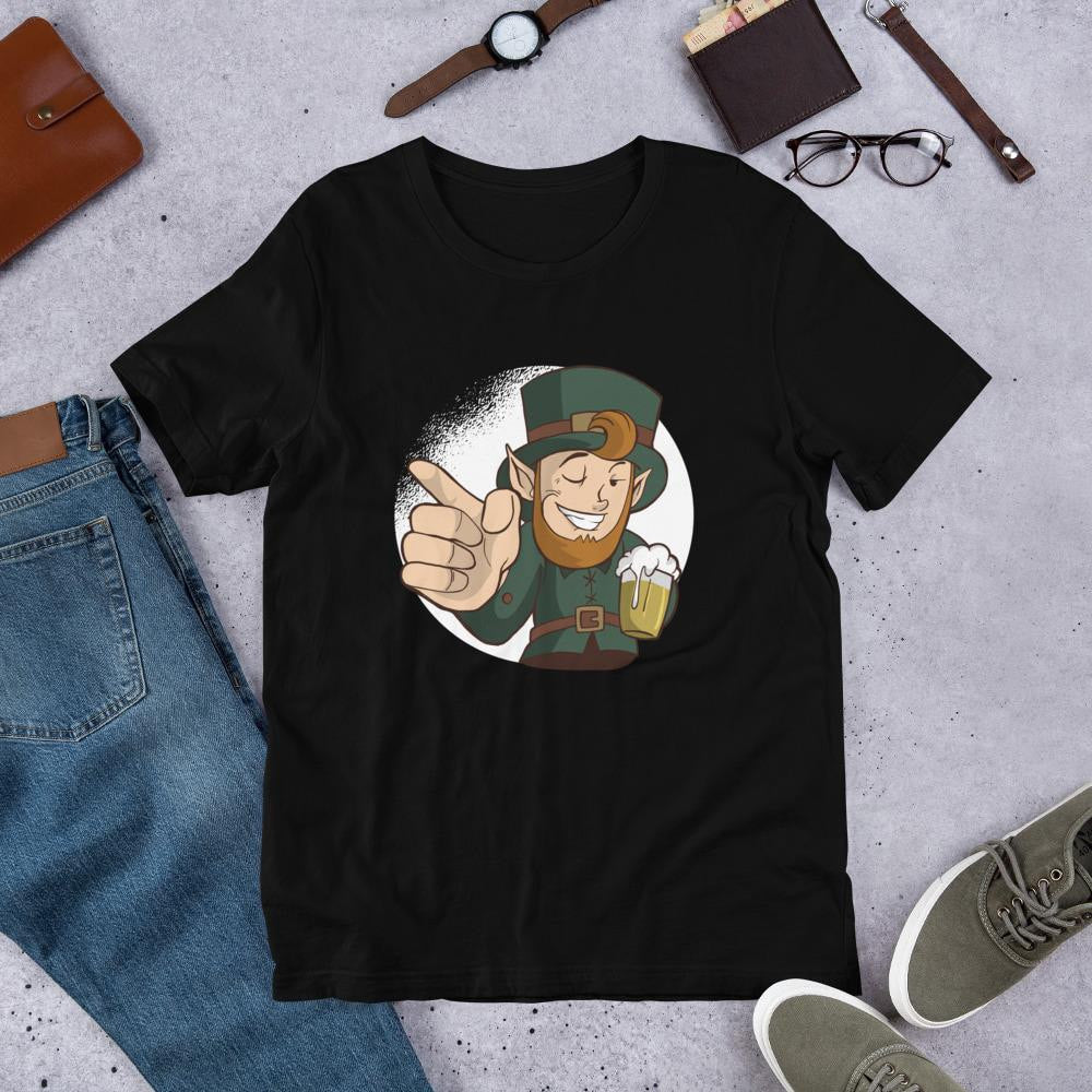Winking Leprechaun Half Sleeve T-Shirt