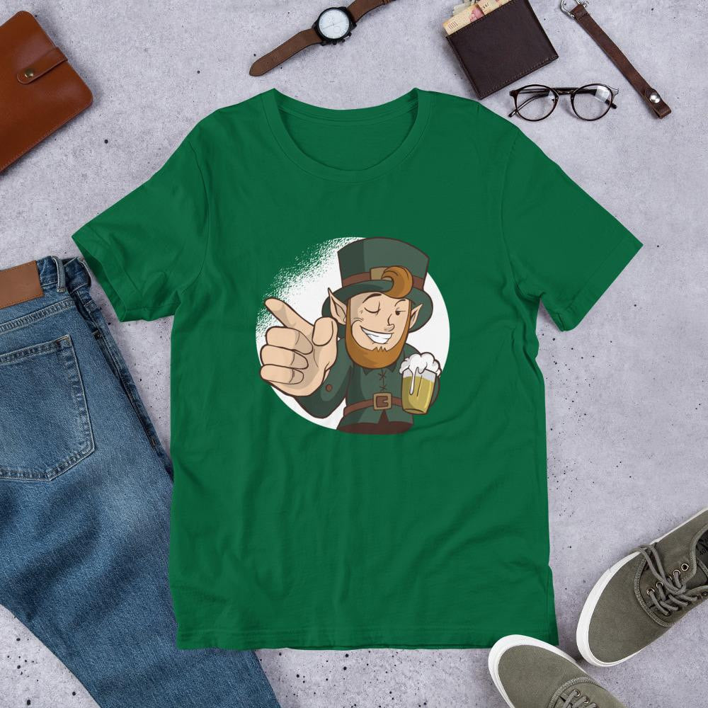 Winking Leprechaun Half Sleeve T-Shirt