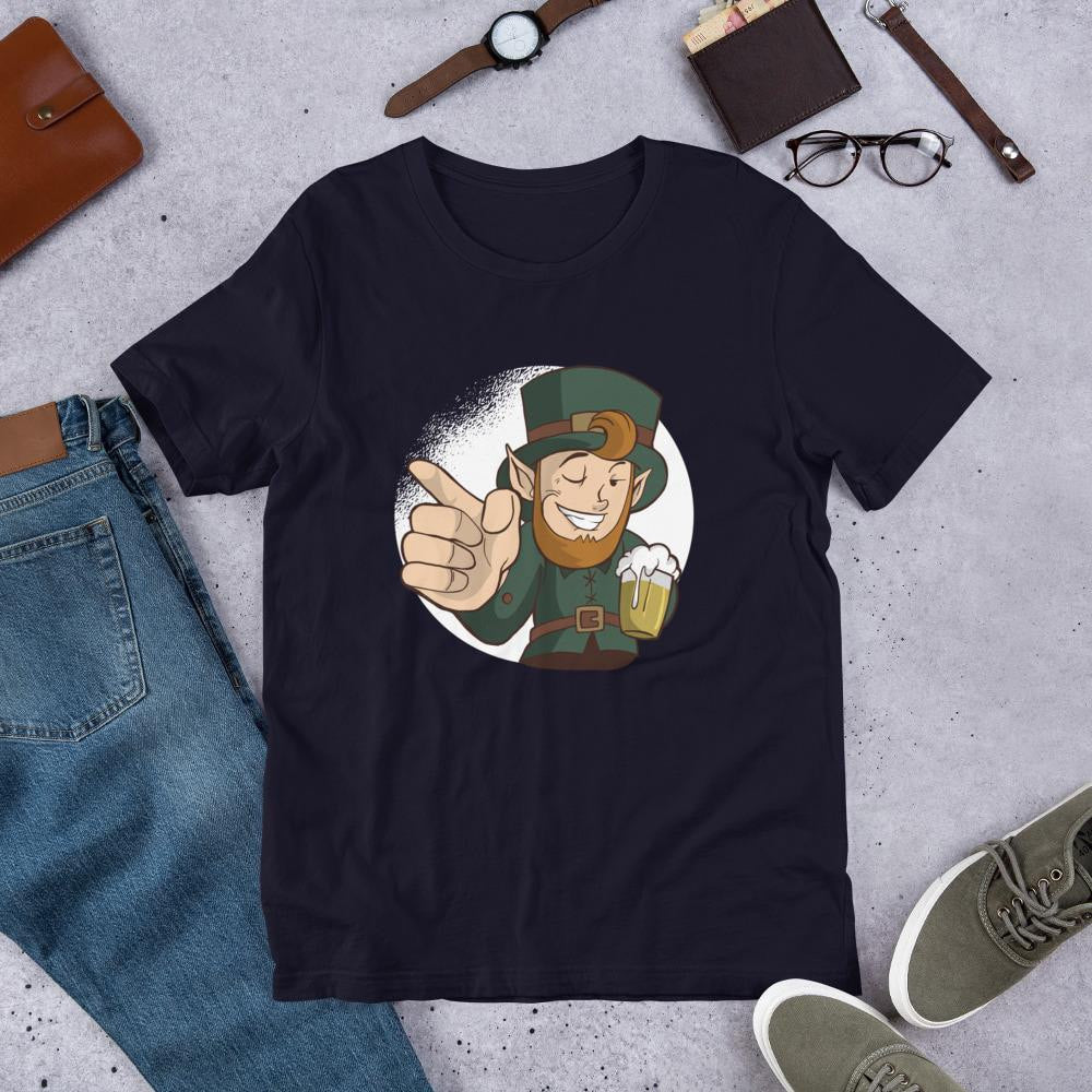 Winking Leprechaun Half Sleeve T-Shirt