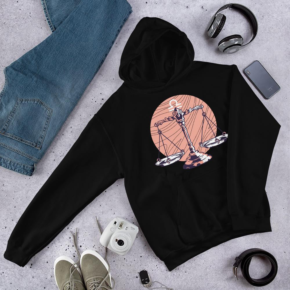 Libra Zodiac Unisex Hooded Sweatshirt