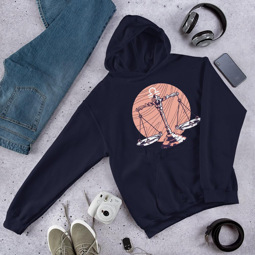 Libra Zodiac Unisex Hooded Sweatshirt
