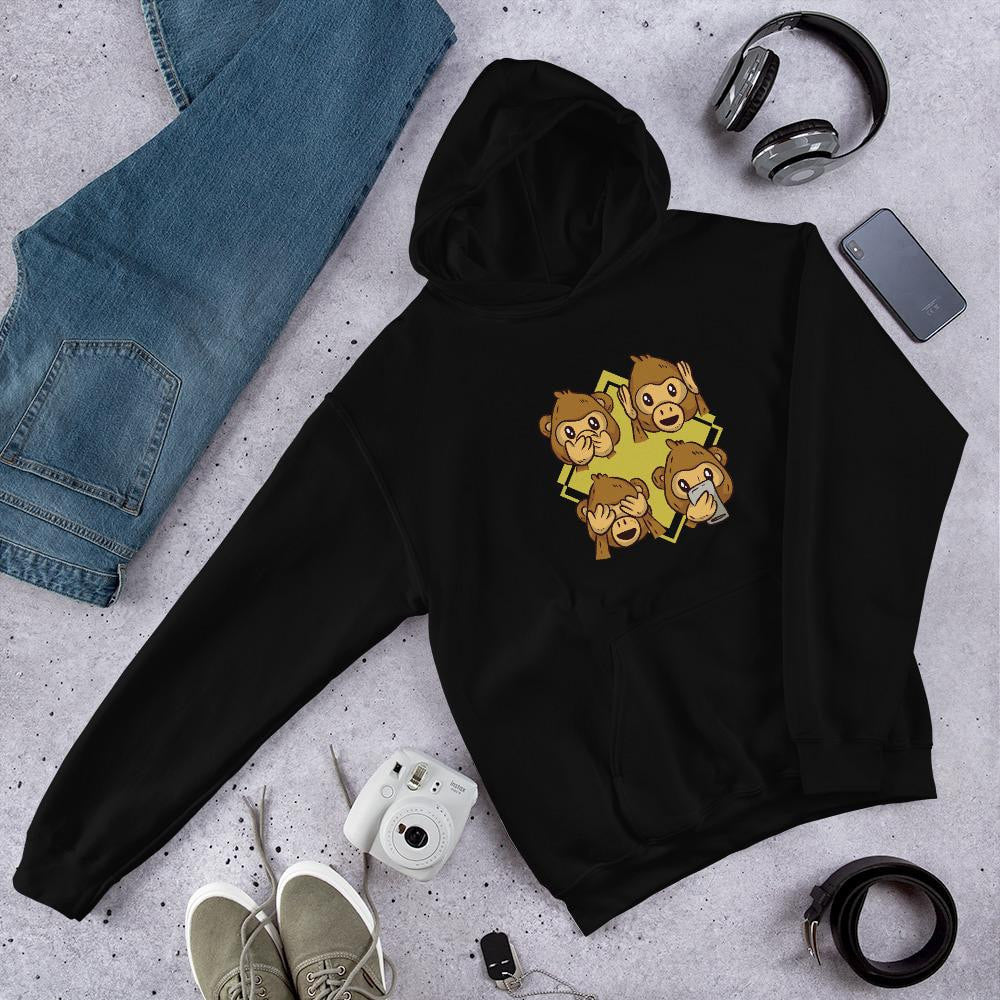 Monkey Phone Unisex Hooded Sweatshirt