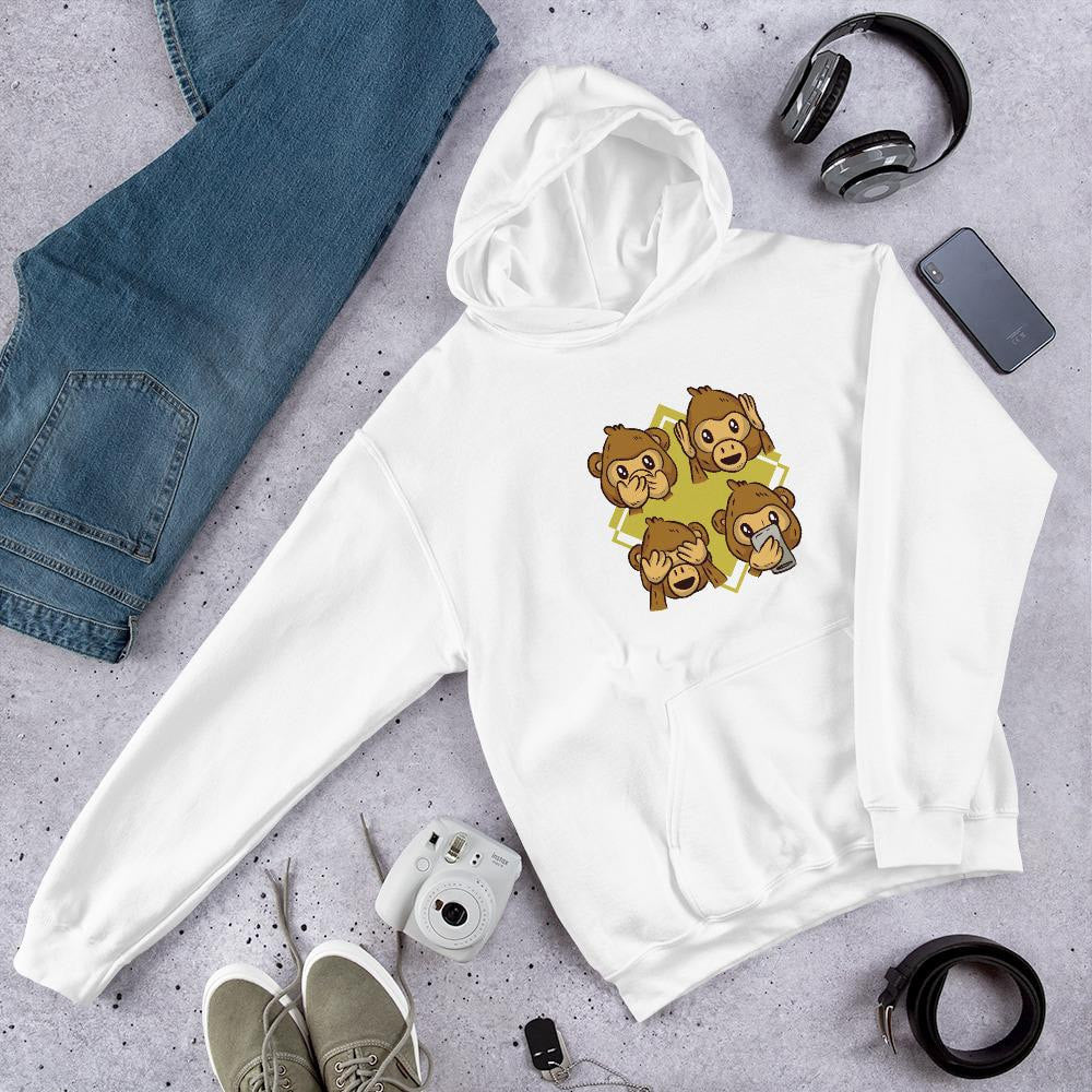 Monkey Phone Unisex Hooded Sweatshirt