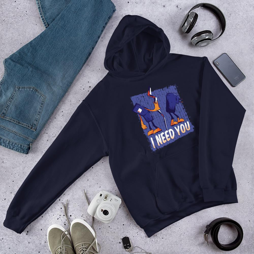 Phone & Charger Unisex Hooded Sweatshirt