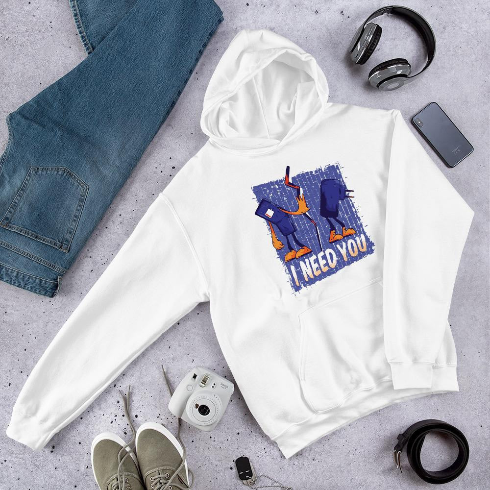 Phone & Charger Unisex Hooded Sweatshirt