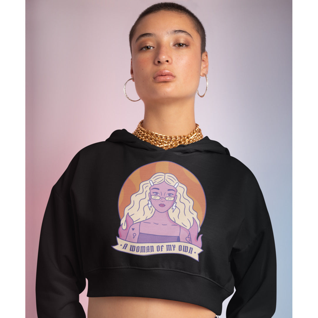 Strong Woman Crop Hoodie
