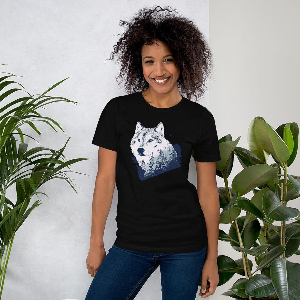 Forest Wolf Half Sleeve T-Shirt