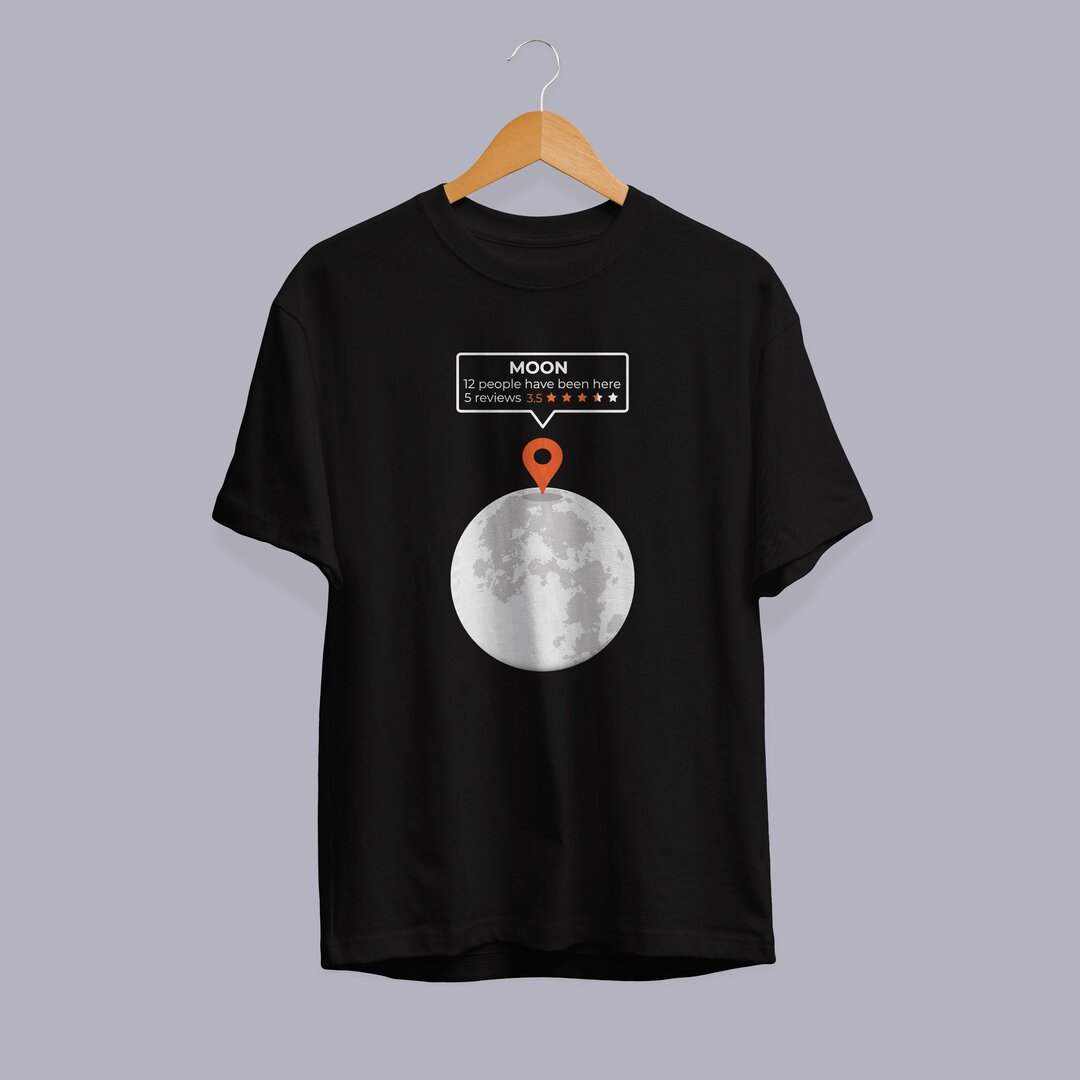 Moon Location Half Sleeve T-Shirt