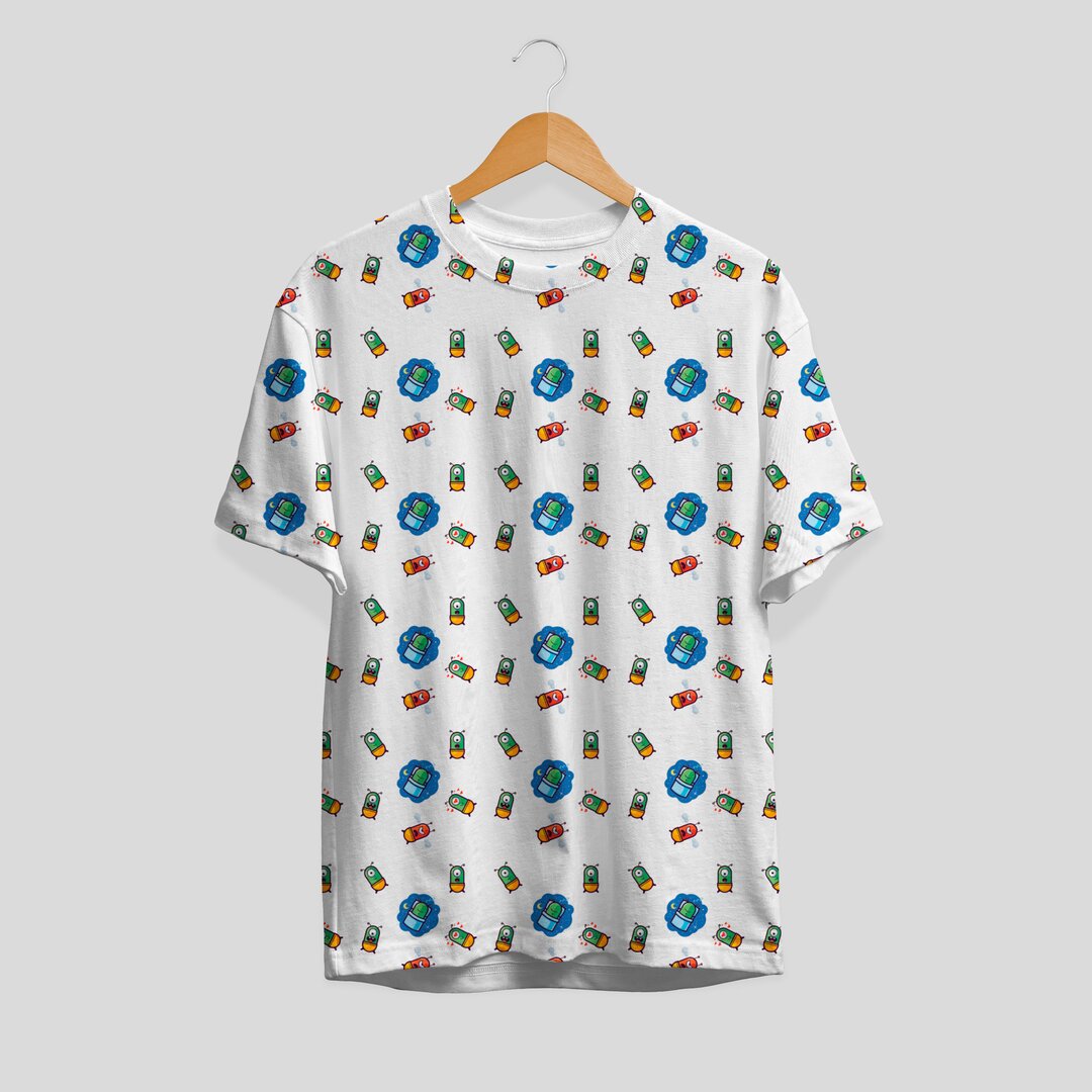 Cute Alien Monsters Pattern T-Shirt