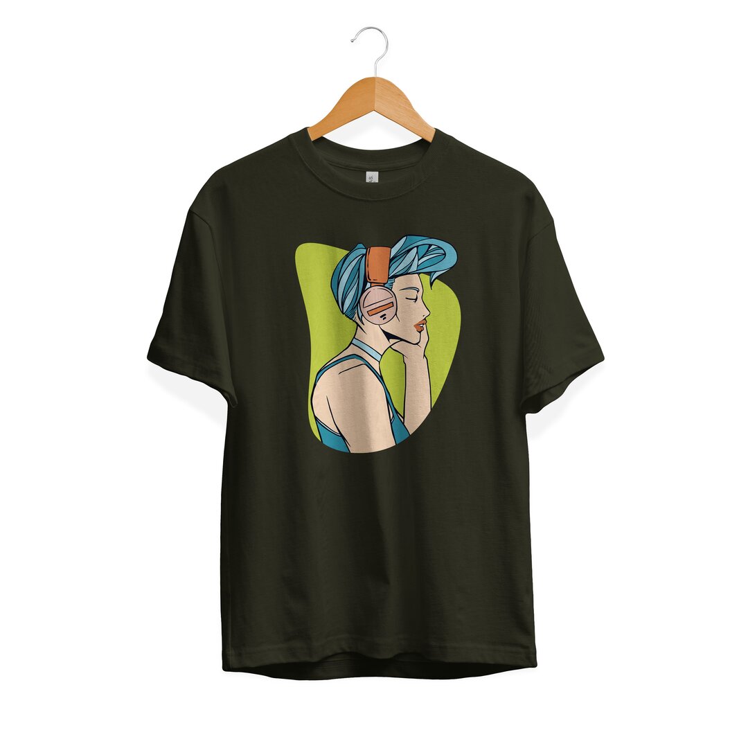 Music Girl Half Sleeve T-Shirt
