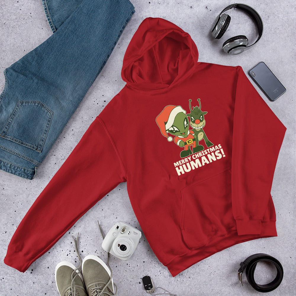 Alien Christmas Unisex Hooded Sweatshirt