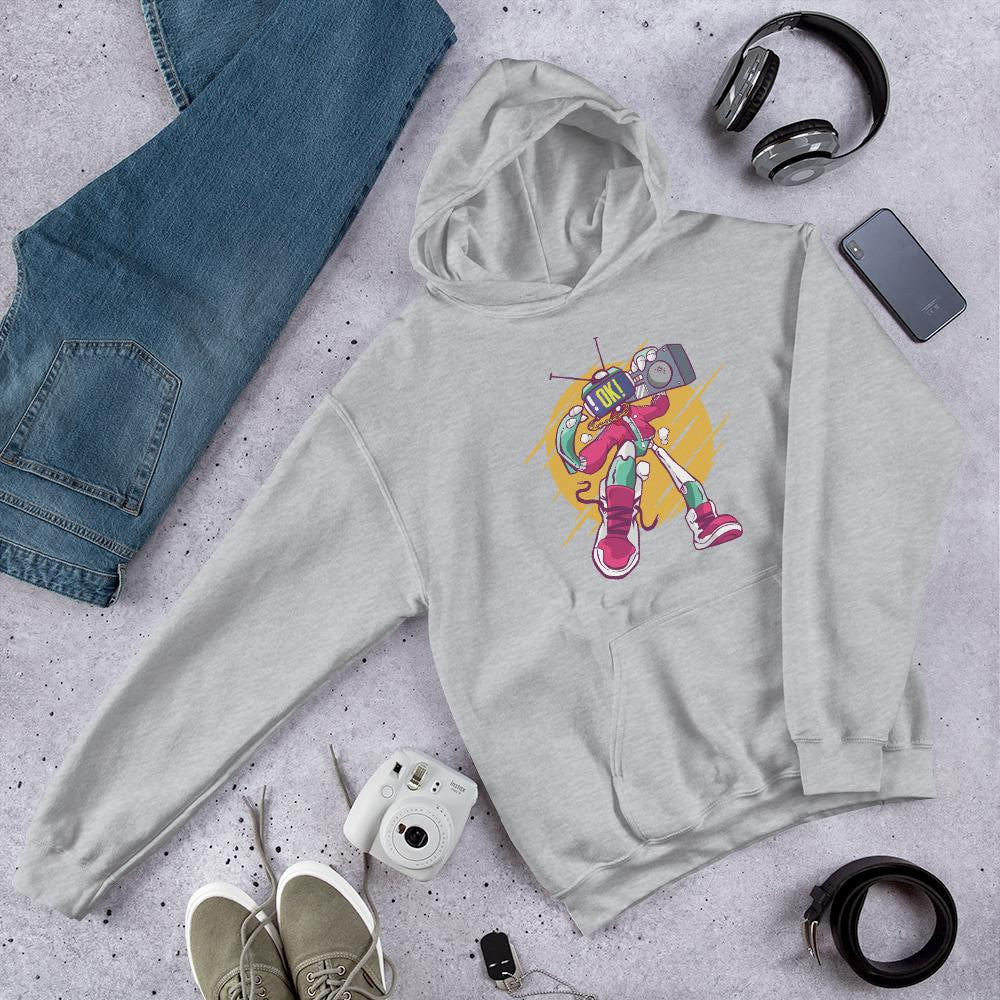 Robot Boombox Unisex Hooded Sweatshirt