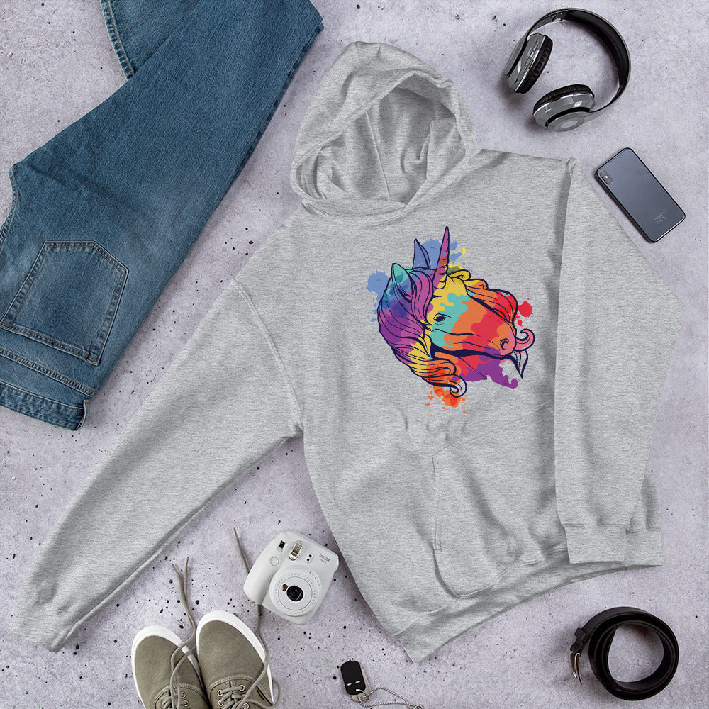 Colorful Unicorn Unisex Hooded Sweatshirt