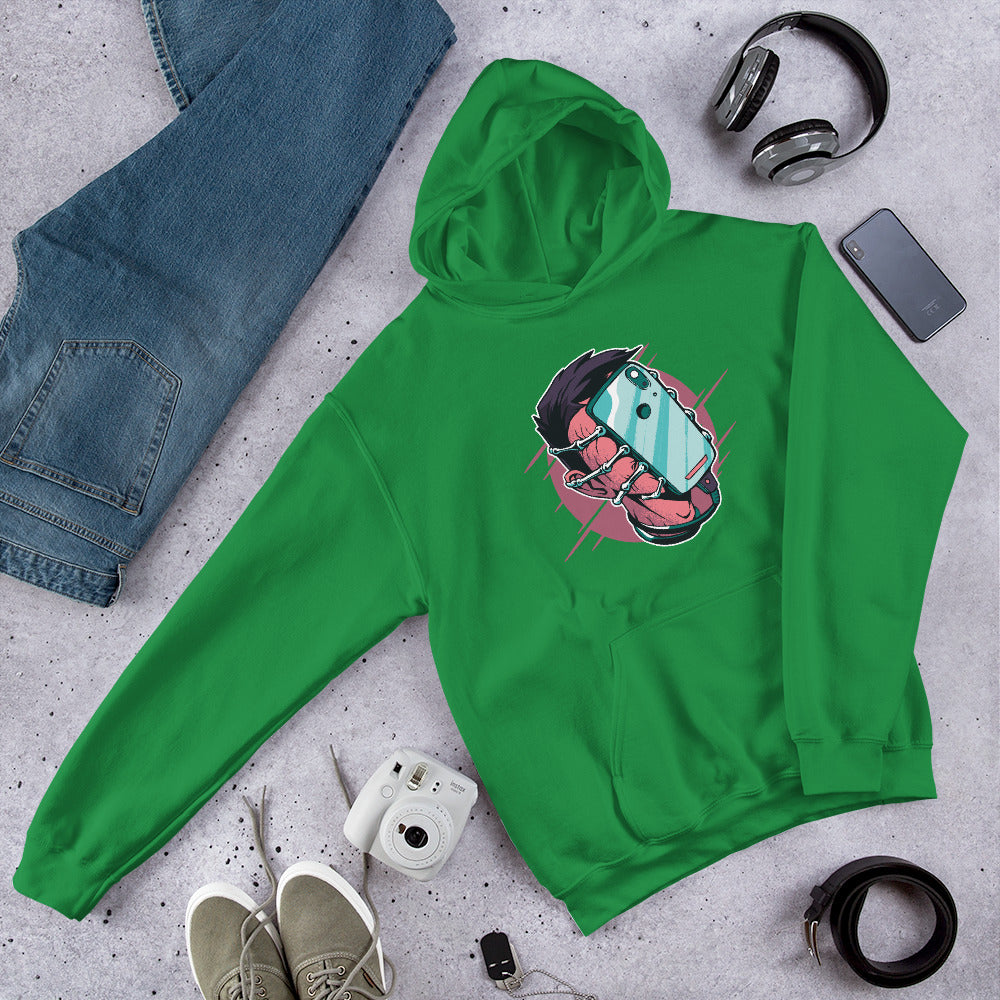 Face Hugger Phone Unisex Hooded Sweatshirt