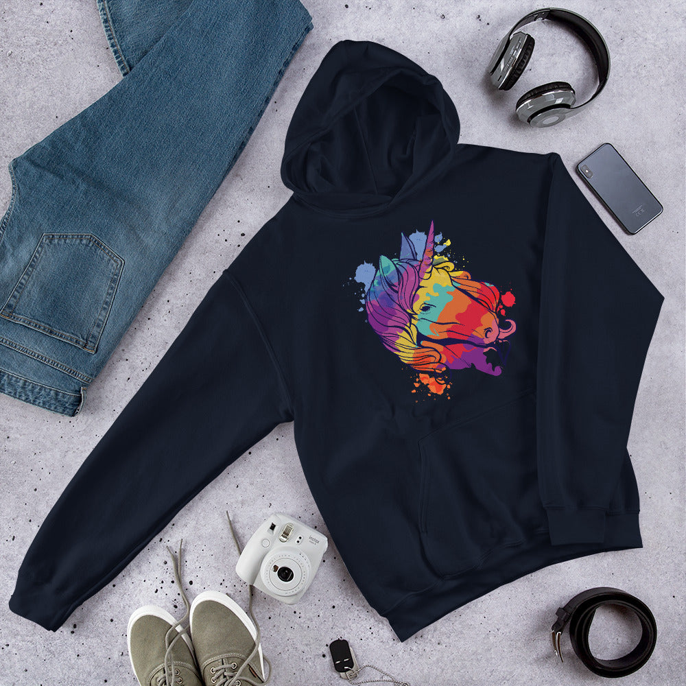 Colorful Unicorn Unisex Hooded Sweatshirt