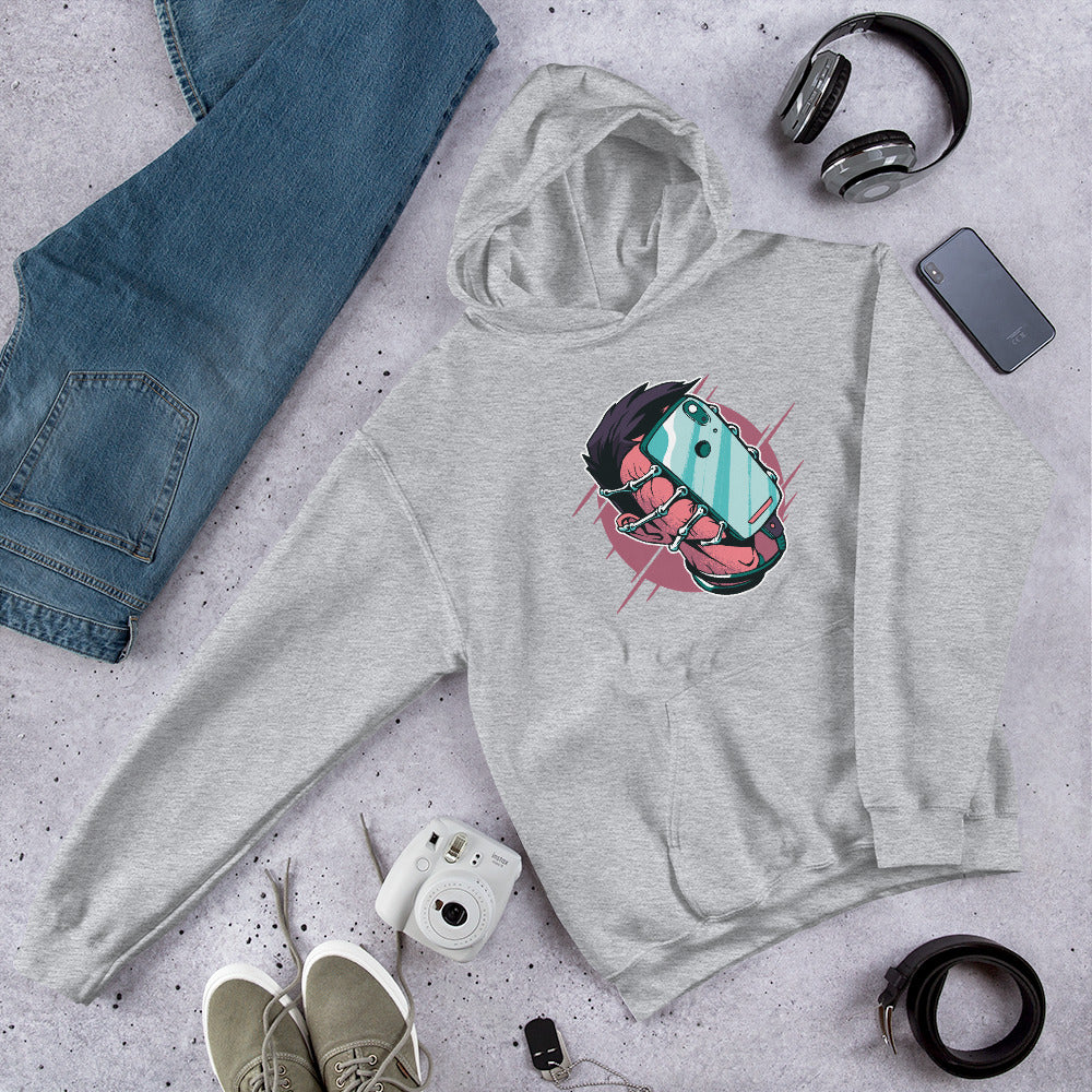 Face Hugger Phone Unisex Hooded Sweatshirt