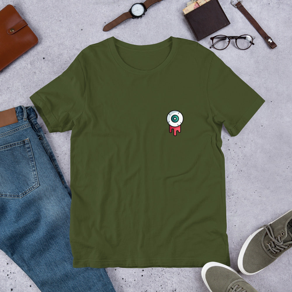 Bleeding Eye Half-Sleeve Unisex T-Shirt #Pocket-design