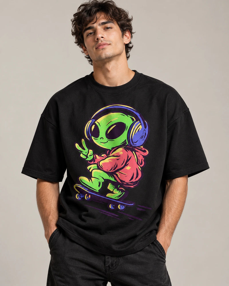 Right Vibes Oversized French Terry T-Shirt #LittleVisitors