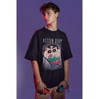 Action Beam Unisex Oversized T-Shirt — Black