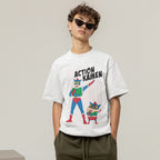 Action Kamen Unisex Oversized T-Shirt — White