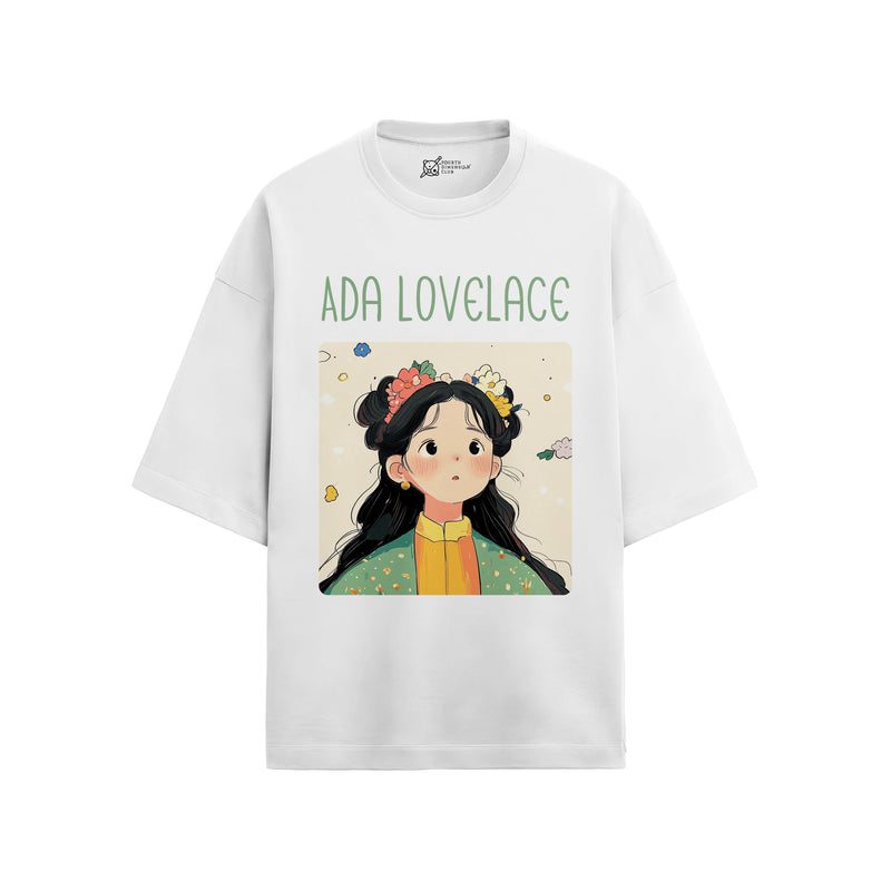 Ada Lovelace Oversized French Terry T-Shirt — white-1