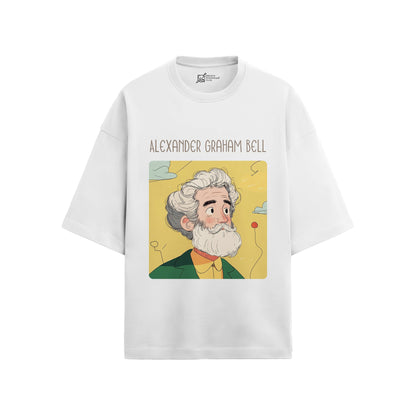 Alexander Graham Bell Oversized French Terry T-Shirt #GeniusDoodles
