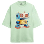 Blinky Oversized French Terry T-Shirt — jade