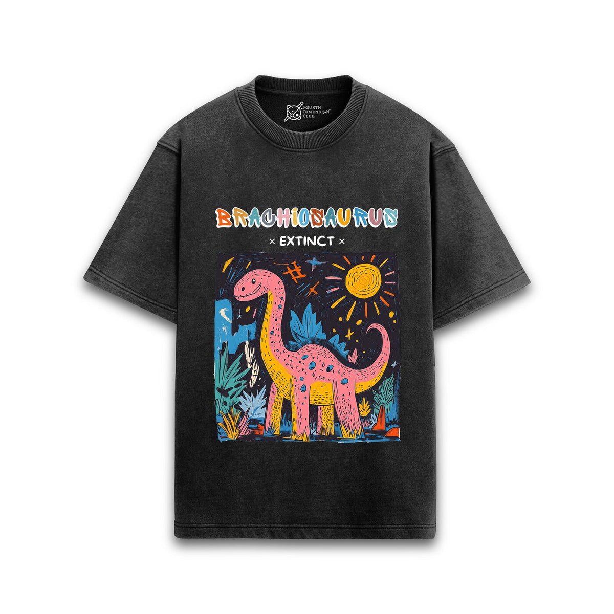 Brachiosaurus Acid Wash Oversized T-Shirt